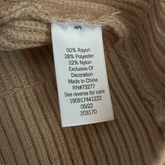 NWT Nine West Tan Sparkly Half Zip Sweater Pullover - Picture 7 of 8